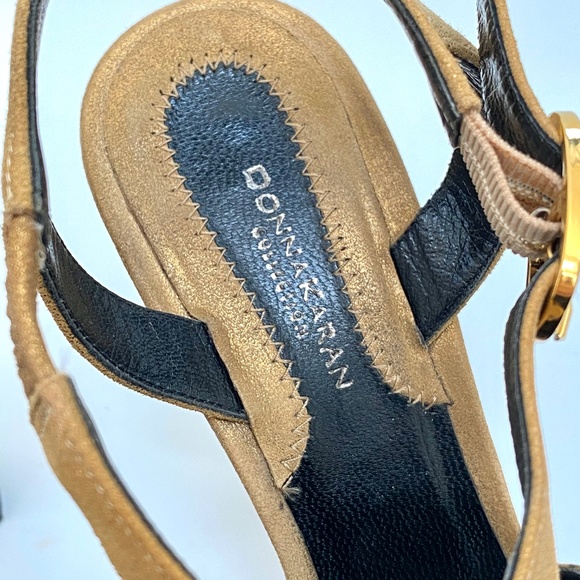 Donna Karan Collection Matte Metallic Leather Platform Slingbacks - Picture 8 of 10